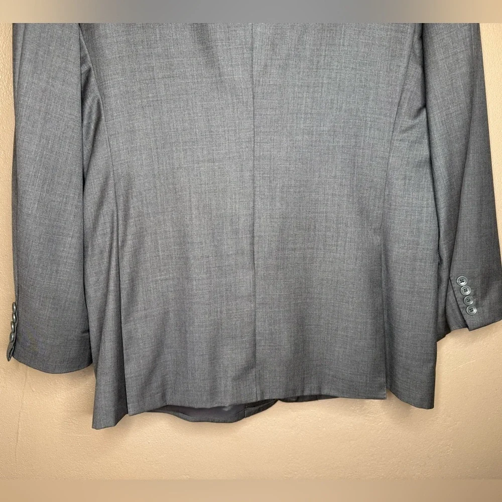 Baroni Men's Gray 100% Wool Classic Suit Coat Blazer Size 46L Special Event